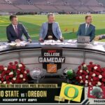 The College GameDay set at the Rose Bowl.